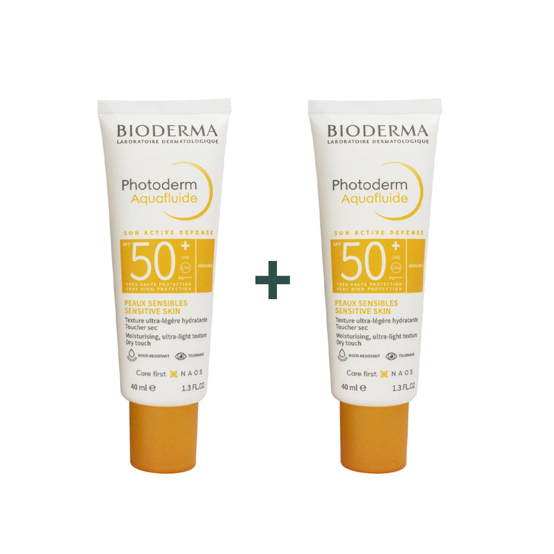 BIODERMA PHOTODERM AQUAFLUIDE SPF50+ INVISIBLE FINISH 40ML + 1 FREE (SENSITIVE SKIN)