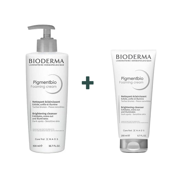 BIODERMA CLEANSER & CARE SET - PIGMENTBIO FOAMING CREAM 500ML + FREE 200ML
